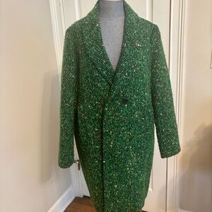 J.CREW Daphne green tweed topcoat